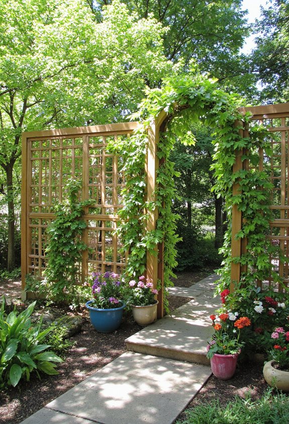 écrans de confidentialité en treillis à l'extérieur