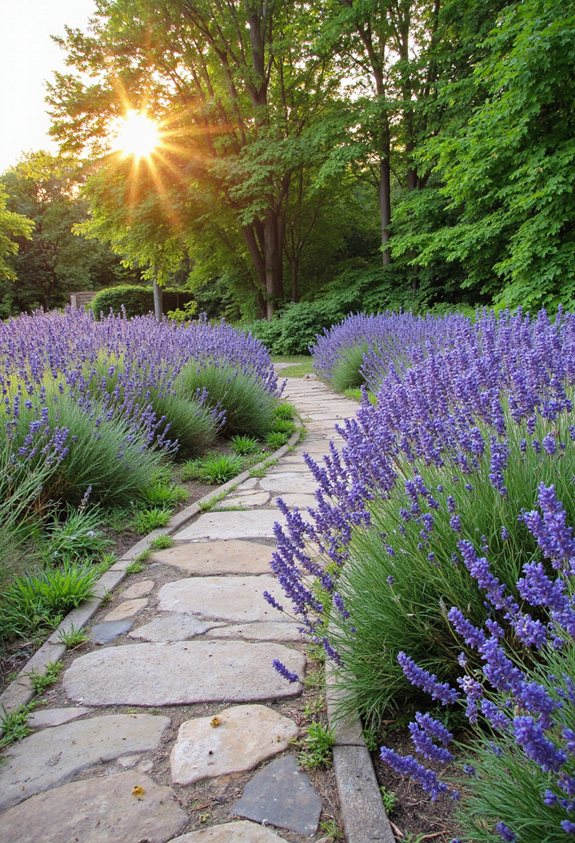 chemin de jardin de lavande bonheur