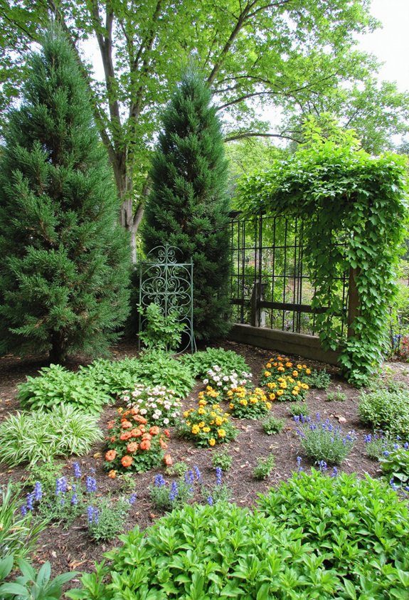 design de jardin superposé pour la vie privée