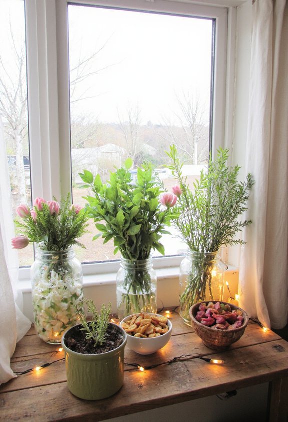 déco de fenêtre en bocal Mason