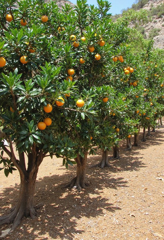 arbres d'orange mexicains contrôle de l'érosion