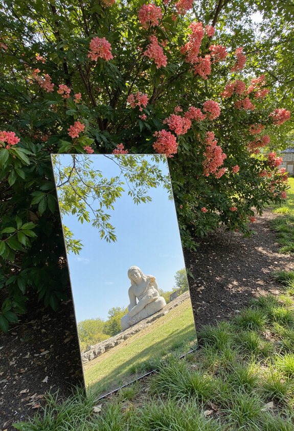 statues de jardin améliorées en miroir