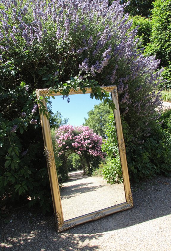 cadre de miroir avec des vues extérieures à couper le souffle
