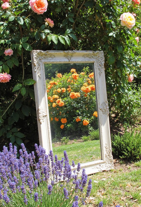 jardin de fleurs colorées miroir