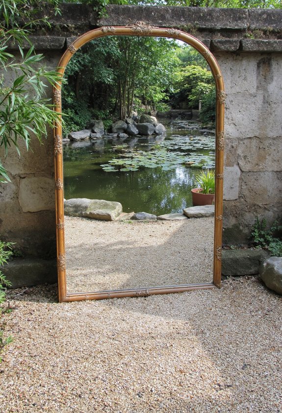 miroirs améliorant la sérénité du jardin zen