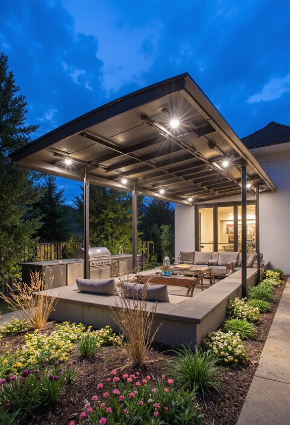 pergola moderne en métal d'extérieur