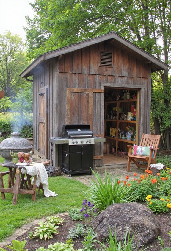 abri de jardin multifonctionnel pour barbecue