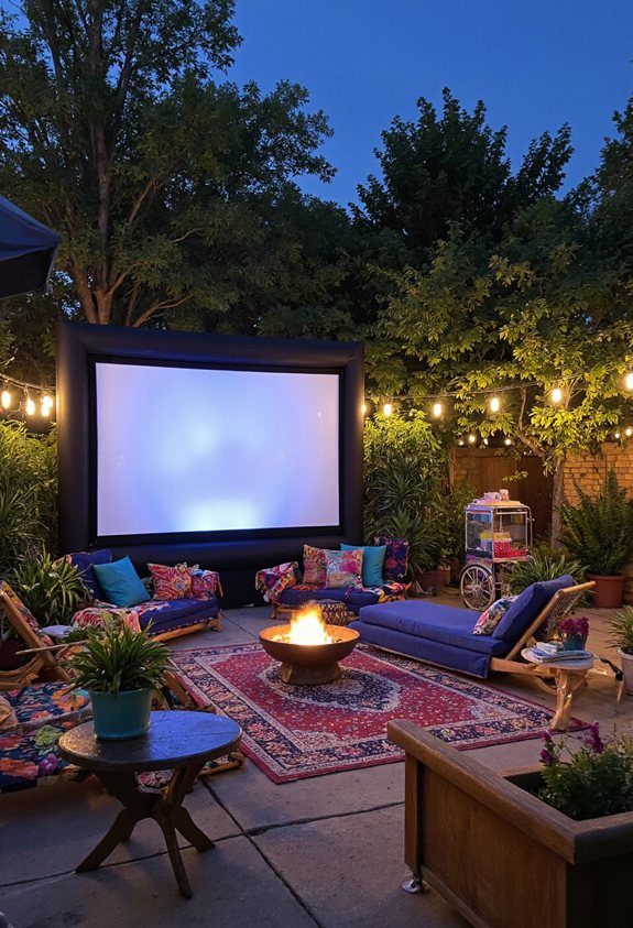 configuration de cinéma en plein air