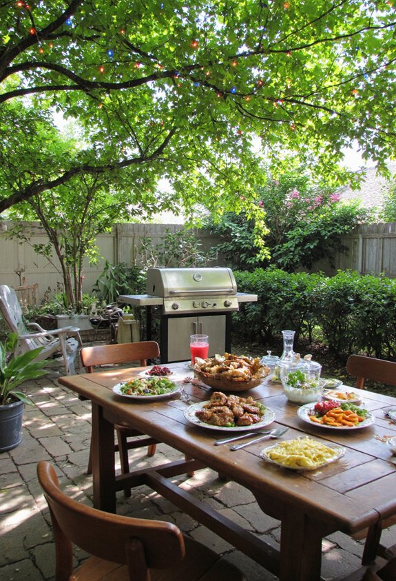 configuration de table à manger en plein air