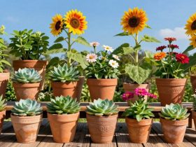 plantes en pot aimant le soleil d'extérieur