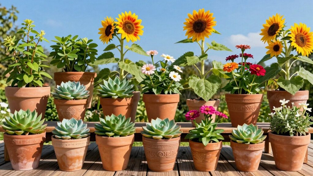 plantes en pot aimant le soleil d'extérieur