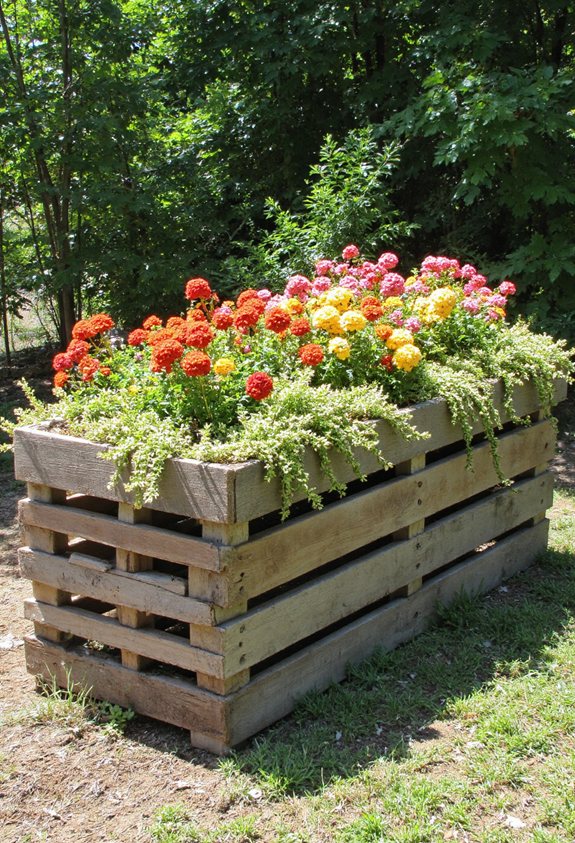 palette jardin de fleurs transformation