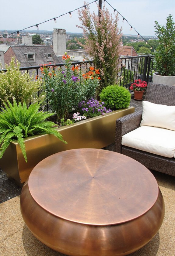 métal poli terrasse moderne