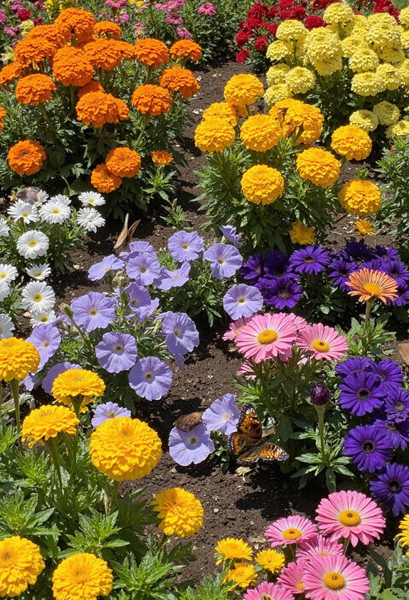 fleurs saisonnières colorées et rapides