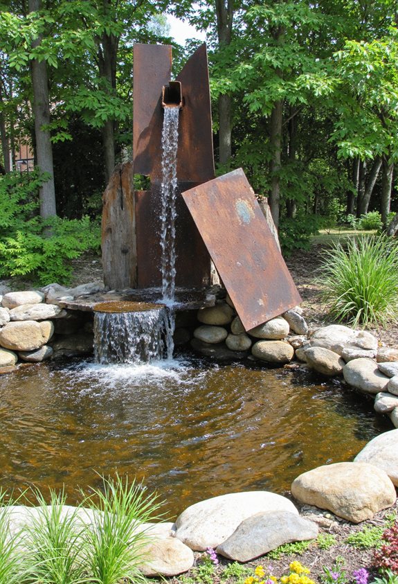 matériau recyclé fontaine d'eau