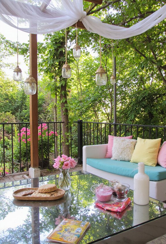 les surfaces réfléchissantes améliorent l'éclairage de la terrasse