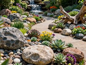 idées de conception de jardin en pierres