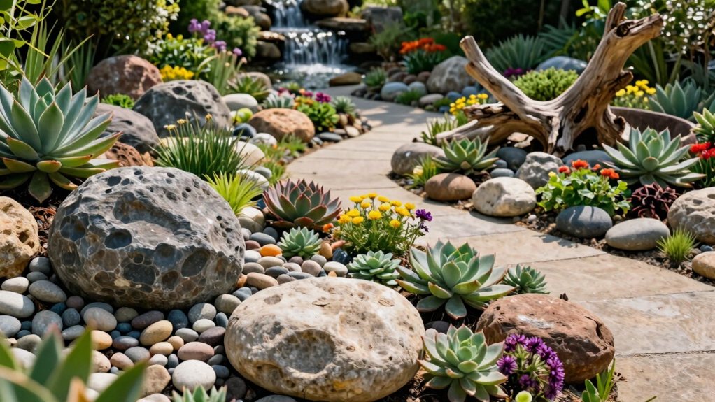 idées de conception de jardin en pierres