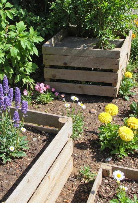 bordures de jardin en caisse rustique