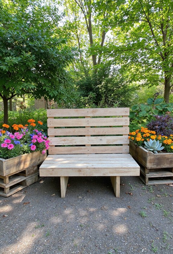banc de jardin rustique fait maison