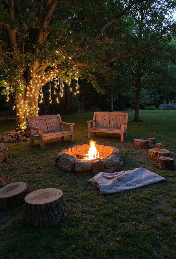 ambiance de cheminée en pierre rustique