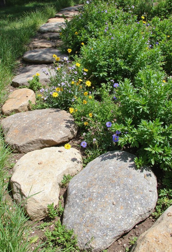 bordure de jardin en pierre rustique