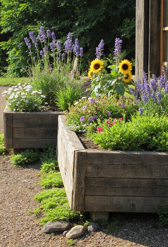 jardinières en bois rustiques