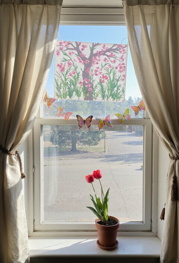 décor de fenêtre artistique saisonnier