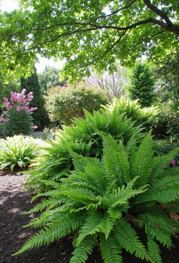 les fougères aimant l'ombre ajoutent de la texture