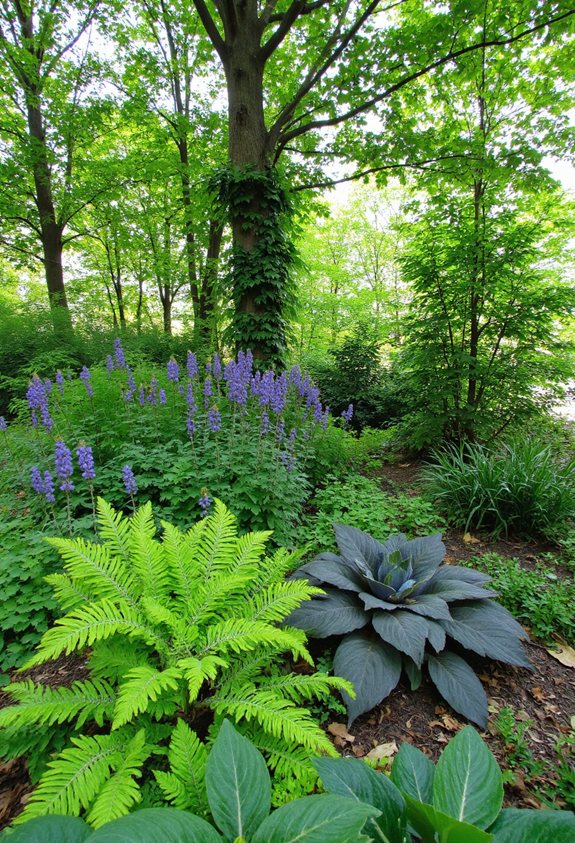 jardin de plantes vivaces aimant l'ombre