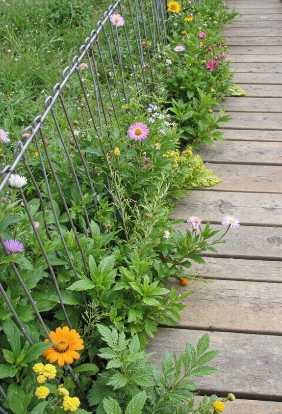 simple clôture de jardin en fil métallique
