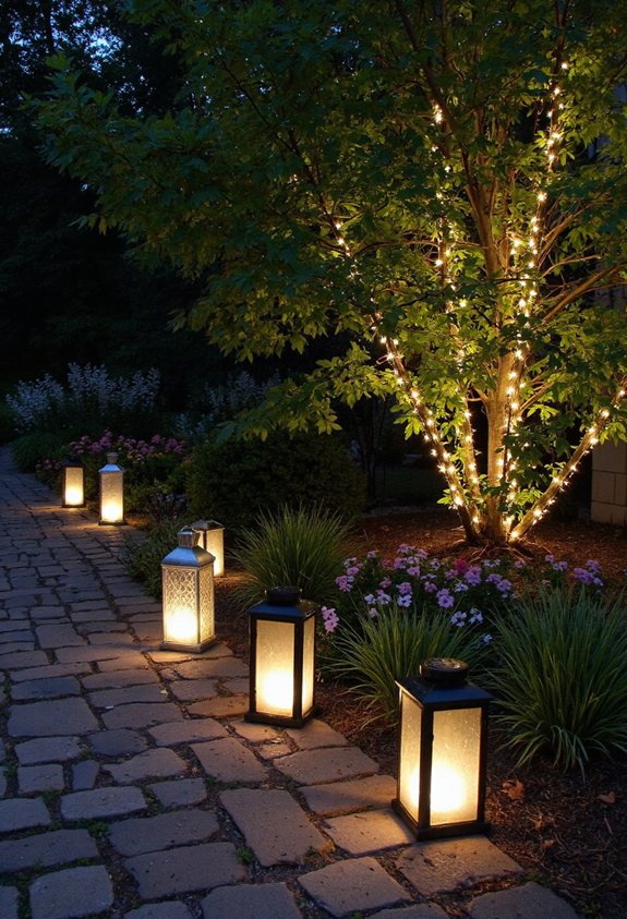 lanterne solaire ambiance jardin