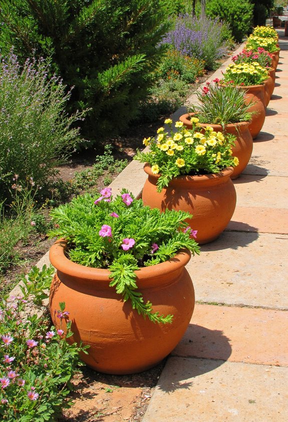 bordure de jardin en terre cuite espagnole