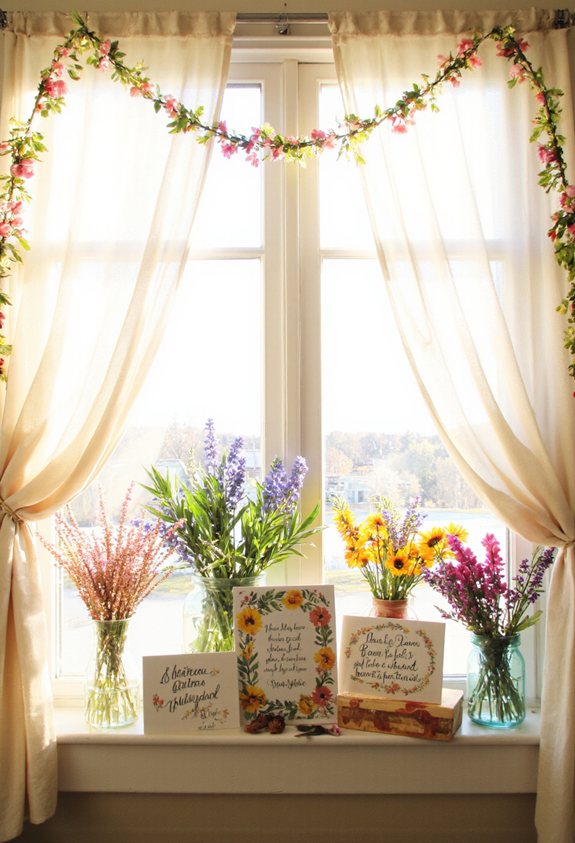 citations de printemps décorer les fenêtres