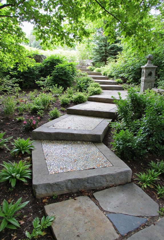 améliorations de marches de jardin texturées