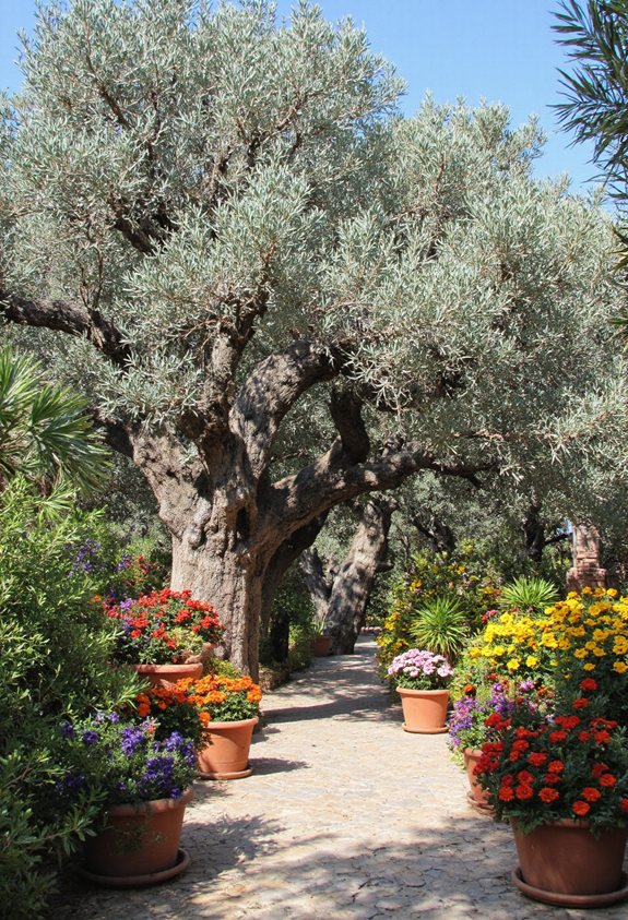 jardin d'olives vibrant contrastes