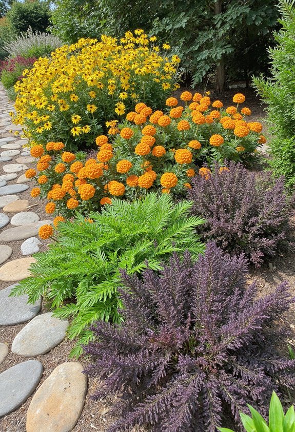 jardin ombragé vibrant