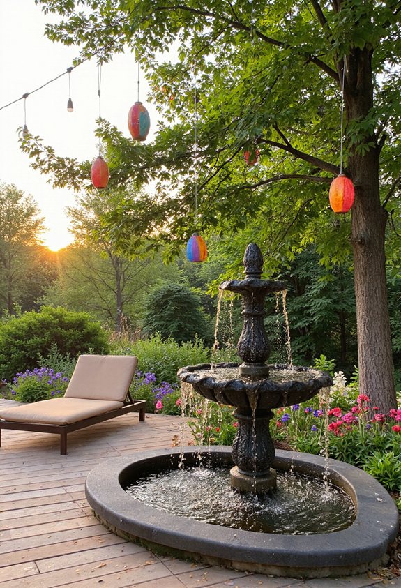 jardin tranquille amélioré par l'eau