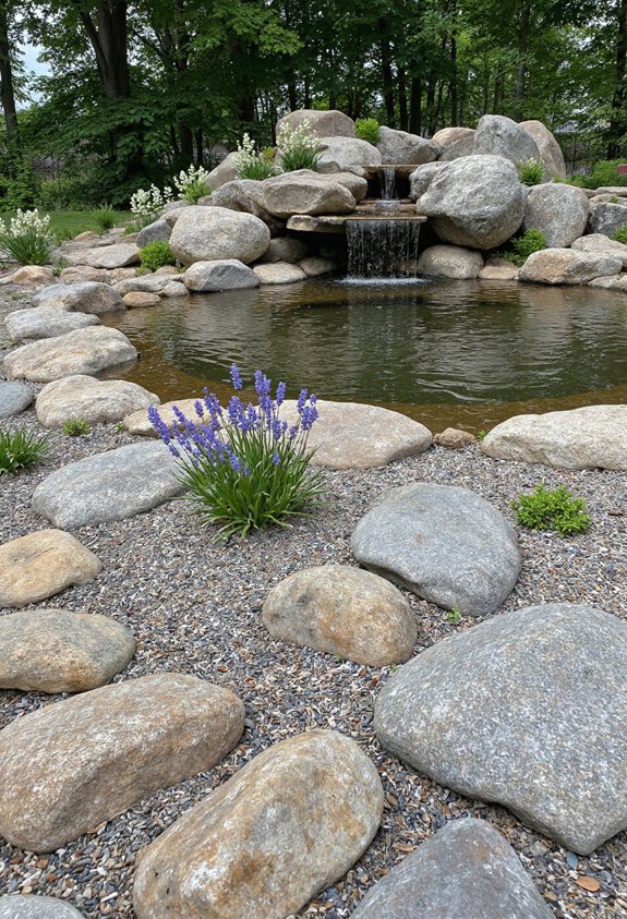 les éléments d'eau améliorent le jardin de roc