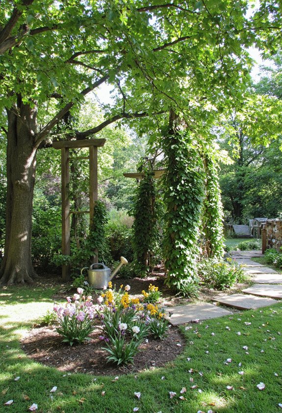 fête de thé dans un jardin fantaisiste