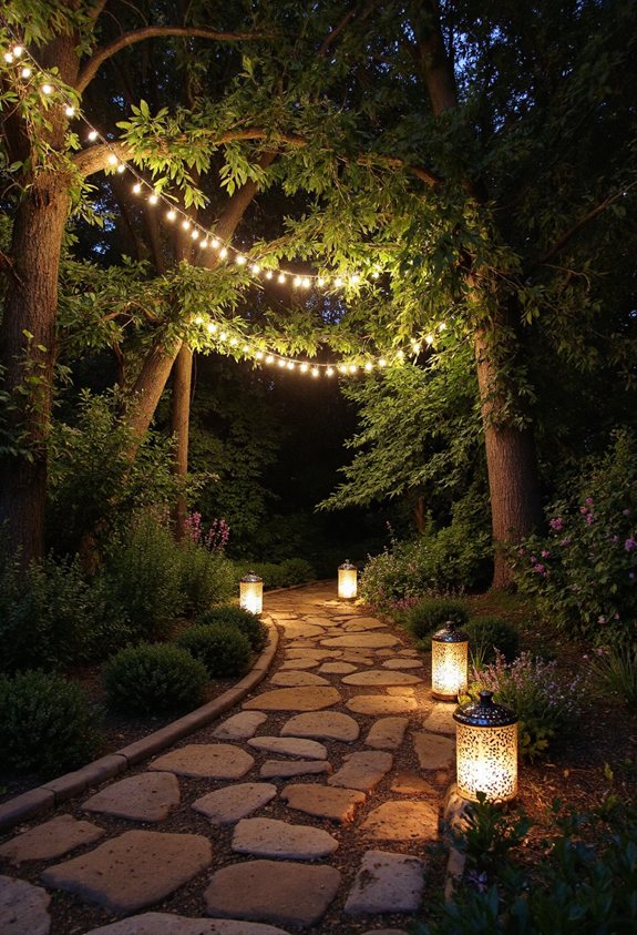 sentier de jardin illuminé fantaisiste
