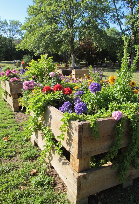 jardinières en palettes en bois