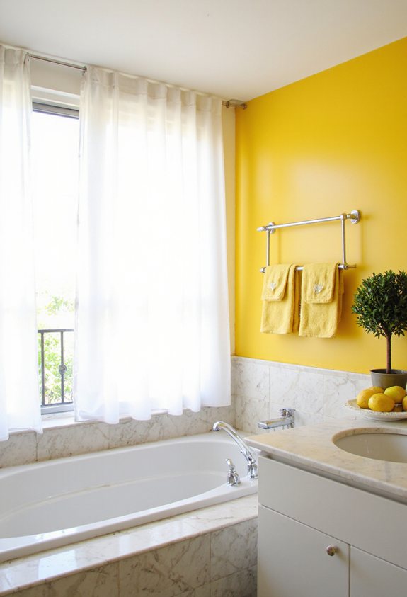 éclaircir la salle de bain avec du jaune chrome