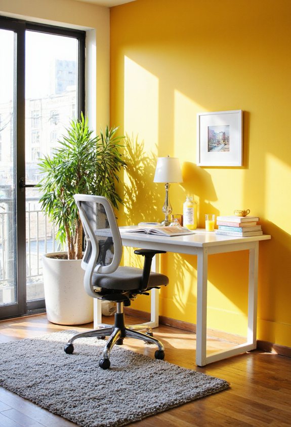 les accents chrome illuminent l'espace de travail