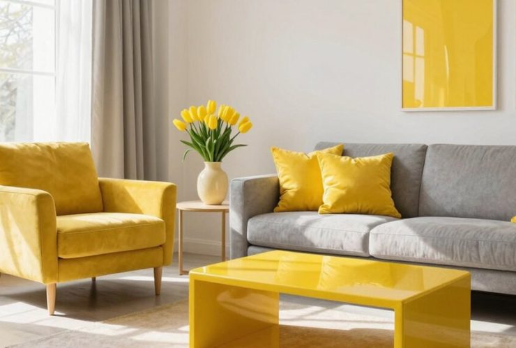 décoration intérieure jaune chrome