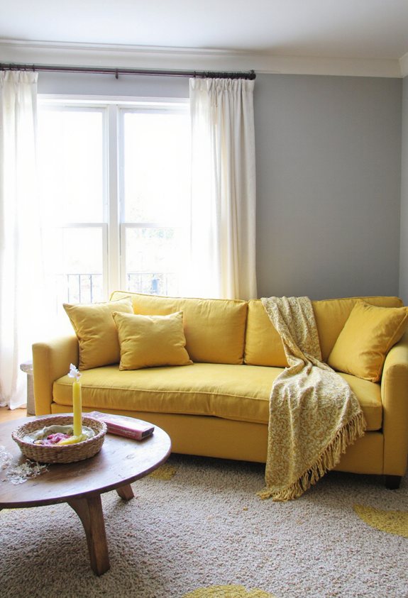 accents textiles jaune chrome