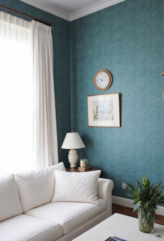 teal côtier et blanc