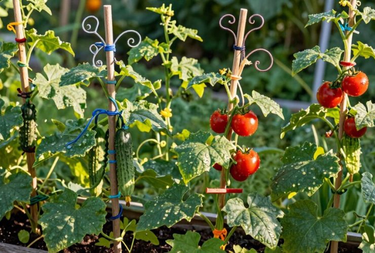 bâtonnets de concombre et de tomate créatifs
