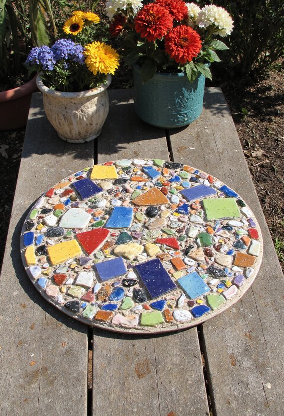 idées de upcycling créatif en mosaïque