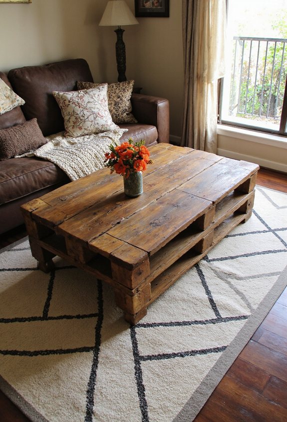 centre de table en palette récupérée créatif